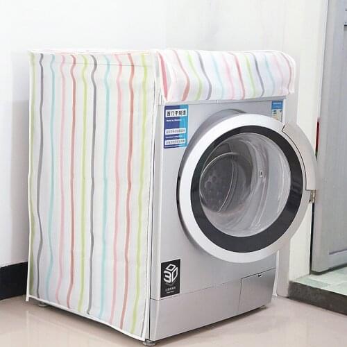 Household Waterproof Transparent Stripe Washing Machine Cover