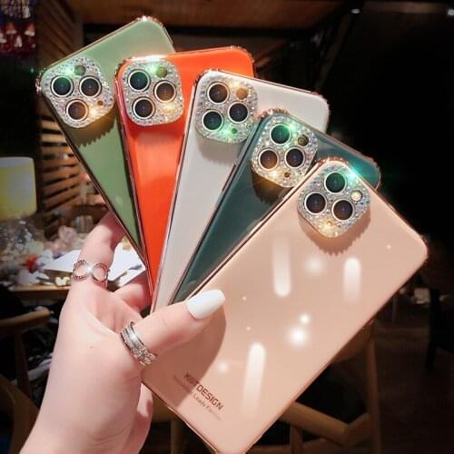Crystal Flashing Electroplated Phone Case for iPhone 11 Pro Max XR X XS 7 8 Plus, Suitable Huawei Mate 20 30 P40