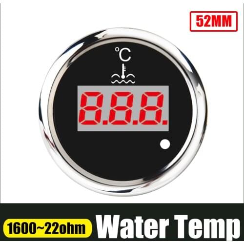 Digital 52mm Water Temp Gauge 0-120 Celsius For Auto Motorcycle Yacht Boat Car Water Temperature Meter With Alarm