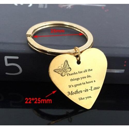 To Mother-in-law Gifts Heart Shape Keychain Thanks For All The Things You Do, Its Great To Have A Mother-in-Law Like You