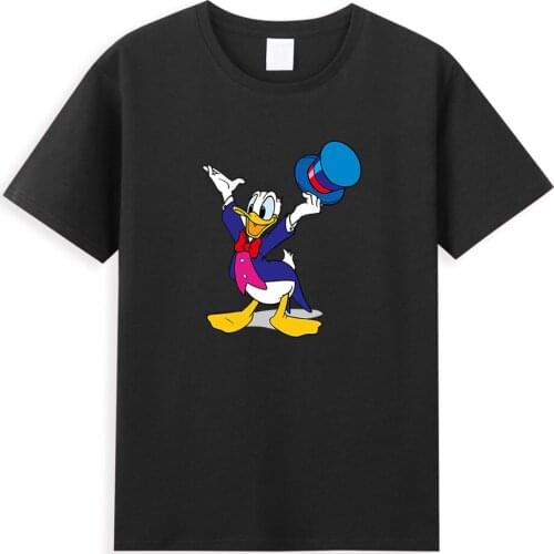 Disney Donald Duck Pattern T-shirt Men Summer Short-Sleeved T-Shirt Mens Loose Cute Creative Mens T-shirts Fashion Streetwear