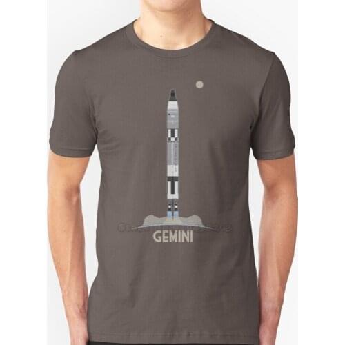 Gemini Launch Sleeve Short T Shirt Streetswear Harajuku Summer High Quality T-Shirt Tops Space Launch Rocket Gemini Moon