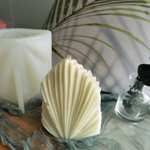 Geometric Aromatherapy Candle Silicone Mold DIY Large Scallop Candle Mold Handmade Soap Gypsum Silicone Mold Candle Making Kit