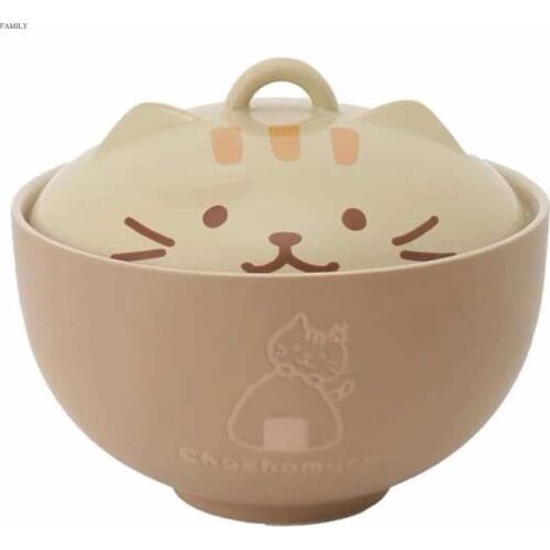 Ceramic Cat Tureen Porcelain Rice Bowl Instant Noodle Bowl