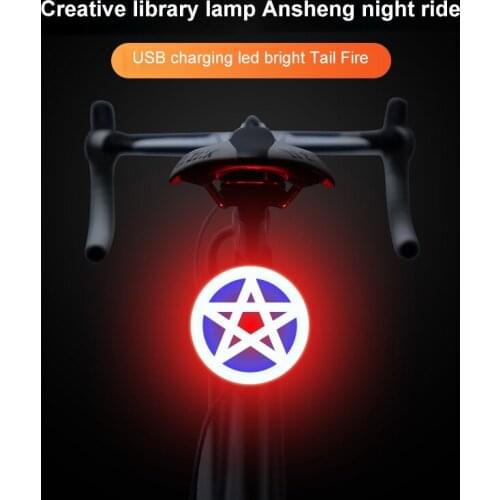 Creative Mountain Bike Light Waterproof USB Rechargeable Bicycle Tail Light Night Riding Cycling Tail Light Bike Accessories