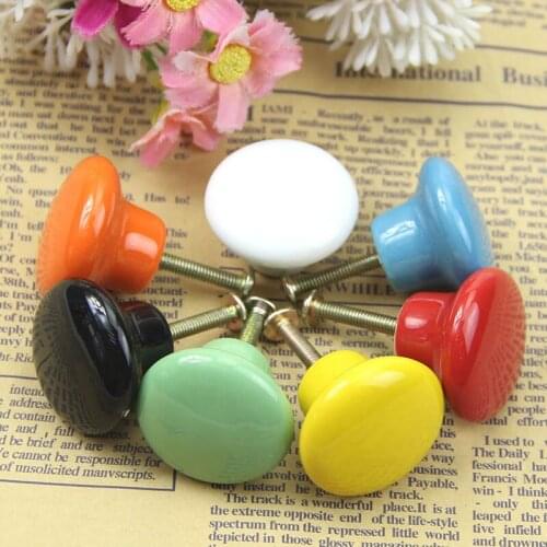 Round Furniture Knobs Ceramic Drawer Knob Cabinet Pulls Cabinet Closet Cupboard Pull Handle Modern Kitchen Handle