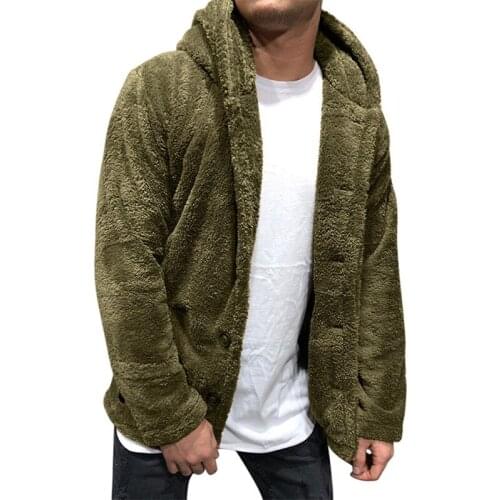 Autumn and Winter Reversible Fleece Mens Jacket Casual Solid Color Jackets Coats Fashion Loose Streetwear Jacket Men