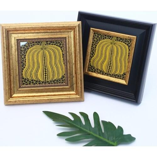 Resin Square Photo Frame Luxury Art Retro Picture Frame Display Golden Living Room Marco De Fotos Desktop Ornaments ED50XK