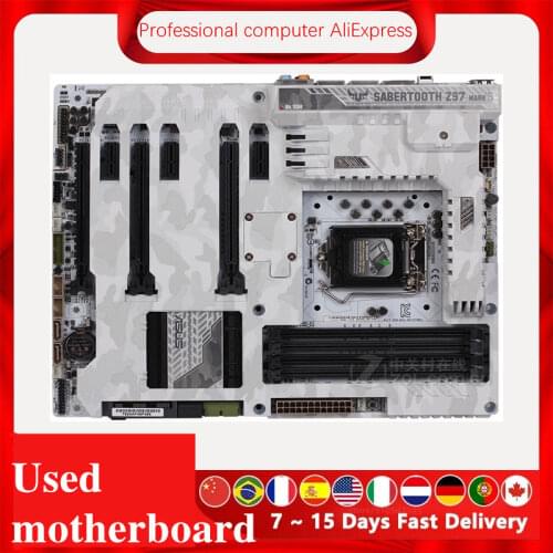 For Asus SABERTOOTH Z97 MARK S Desktop Motherboard Z97 LGA 1150 For Core i7 i5 i3 SATA3 USB3.0 Original Used Mainboard