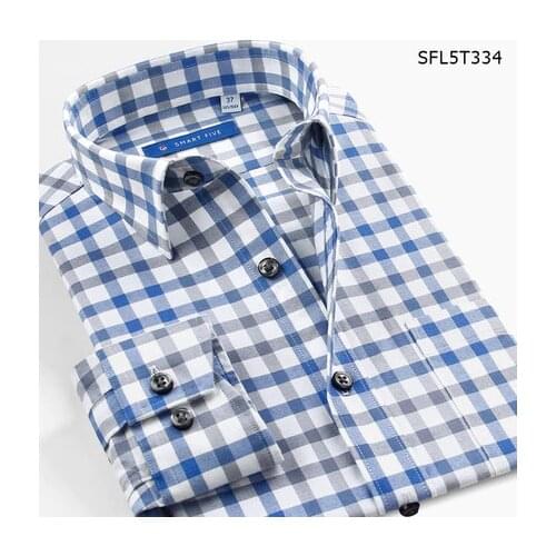 Smart Five Casual Shirt Long Sleeve Pattern Plaid Mens Shirts Flannel 100% Cotton Shirts For Male Fashion SFL5T296