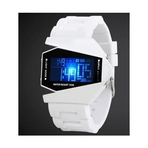 Men LED Digital Watch Airplane Pilot Sport Watches Flashlight Alarm Casual Wristwatch XIN-Shipping