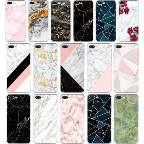 87SD marble green stone Soft TPU Silicone Cover Case For Apple iPhone 6 6s 7 8 plus Case
