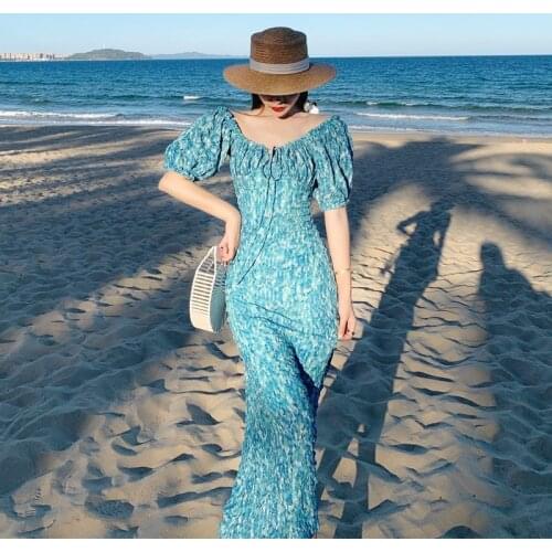 2021 New Dye Print Fashion Sexy One-shouldei Dresses Club Party Holiday Spaghetti Strap travel seaside vacationSundress dress