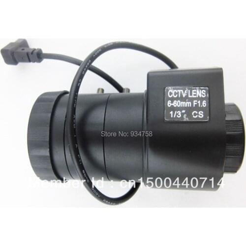 Security 6-60 mm F1.6 1/3" DC CS Manual Zoom Auto IRIS Lens For CCTV Box Camera