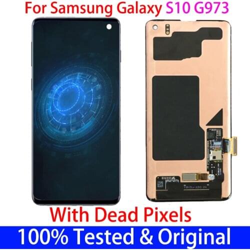 With a Dead Pixels lcd For Samsung Galaxy S10 LCD With Frame Original G973 G973F Display with Touch Screen Digitizer Assembly