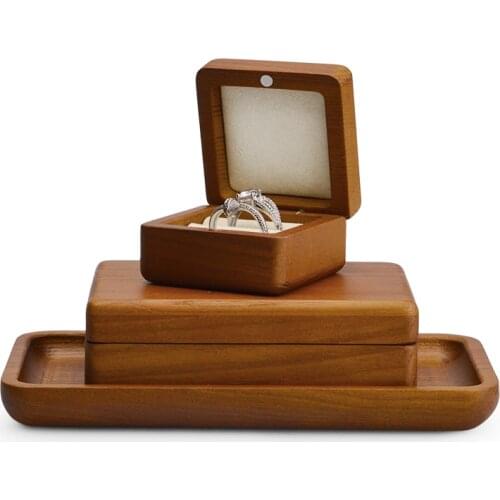 Oirlv Solid Wood Jewelry Tray Necklace Bracelet Earring Square Plate Jewelry Display Stand Jewelry Storage Jewelry Tray