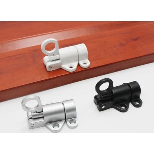 PQB Aluminum White/Gray Window Gate Security Pull Ring Spring Bounce Door Bolt Aluminum Latch Lock