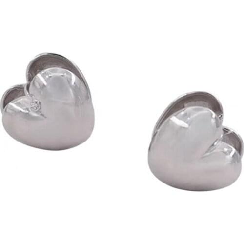Hollow Metal Heart Stud Earrings For Women Simple Three-Dimensional Earring French Retro Ornaments Gifts