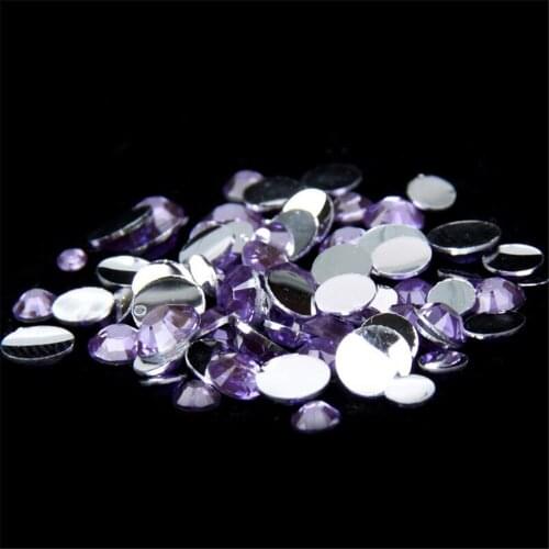 2MM 3MM 4MM 5MM 6MM DIY Bling Lt Purple Color Resin Rhinestones Hand Craft Flatback Resin Stone Garment&Nail Arts Decoration