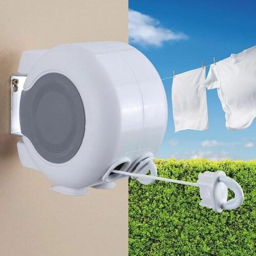 26m Retractable Clothesline Heavy Duty Clothes Dryer with Adjustable PVC Rope Indoor Outdoor Laundry Hanger Organizer Clothes A3