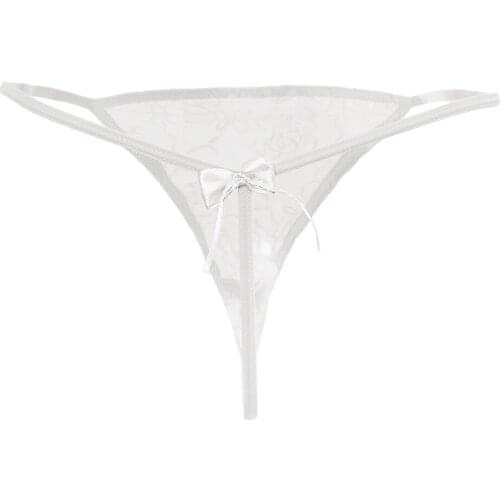 Women Thongs Floral Lace Underwear Ruffles Lingerie Hispter G-string Panties