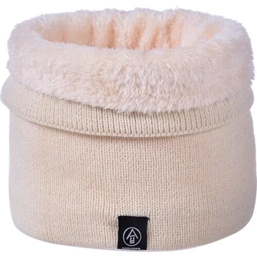 Winter Women Knitted Scarf Solid Color Snood Scarves Ladies Warm Thickened Neck Scarfs Ring Fashion