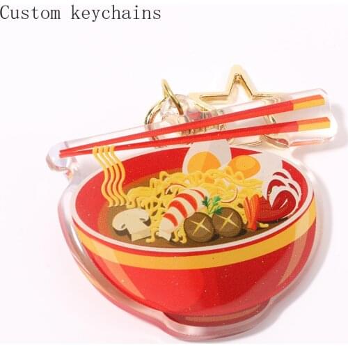 10pcs Laser Cut High Quality Cheap Custom Shaped Friendly Glitter Epoxy Clear Acrylic Keychain Anime