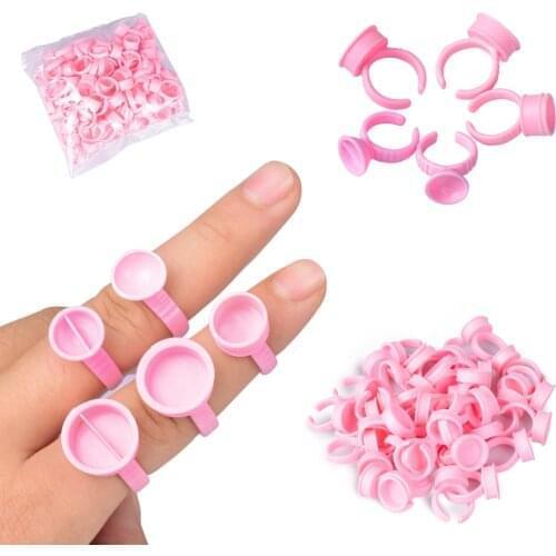100 Pcs/lot Disposable Caps Microblading Pink Ring Tattoo Ink Cup for Tattoo Needle Supplies Accessorie Makeup Tattoo Tools