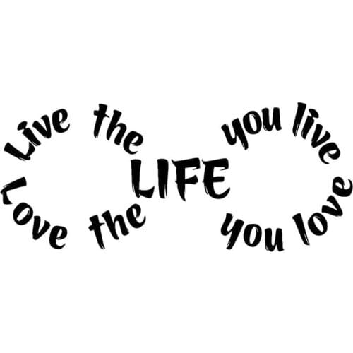 15.2x6.5CM LOVE LIVE LIFE Originality Vinyl Decal Car Sticker Motorcycle Car-styling Black/Silver S8-0447