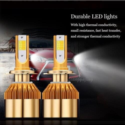 2pcs Dual Color Car LED Headlights H4 H7 H8 H1 H3 H11 9005/HB3 9006/HB4 H27/880/881 9012 3000K 6000K 12V Led Lamp Headlight