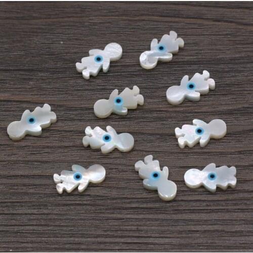 5pcs Natural Freshwater Shell Beads Accessories Cute Villain Shape Shell Beads for Making Jewerly Necklace Accessories 8x15mm