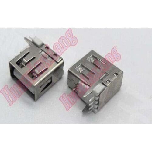 50PCS/Lot USB 2.0 Female Socket Connector Side Pin Short Body 14mm 4Pin Endless Flat mouth