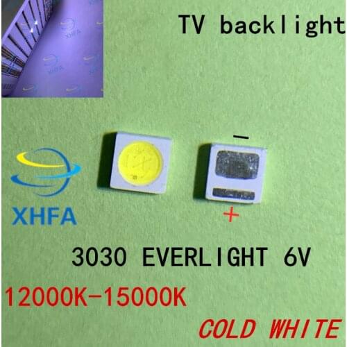 500PCS EVERLIGHT LED Backlight 1-2W 3030 6V Cool white 125-150LM LCD Backlight for TV TV Application 62-123TUN2C/F115145N68SBF-T