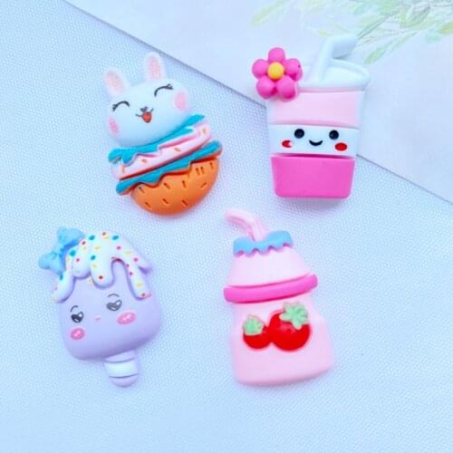 8Pcs Kawaii Mixed Cute Animal Popsicle Flat Back Resin Cabochons Scrapbooking DIY Jewelry Craft Decoration Accessorie J97