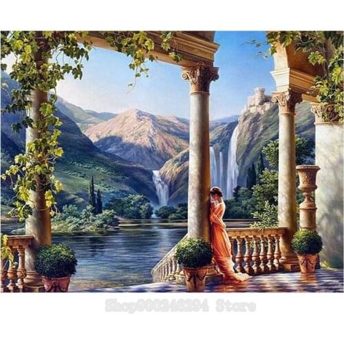 Full Square Round Drill 5D DIY Diamond Painting Ancient greek landscape art 3D Embroidery Cross Stitch 5D Home Decor Gift FF536