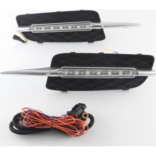 Car Flashing 1Pair DRL For BMW X5 E70 2007 2008 2009 2010 Daytime Running Lights Daylight Car auto LED Fog Head Lamp Light Cover