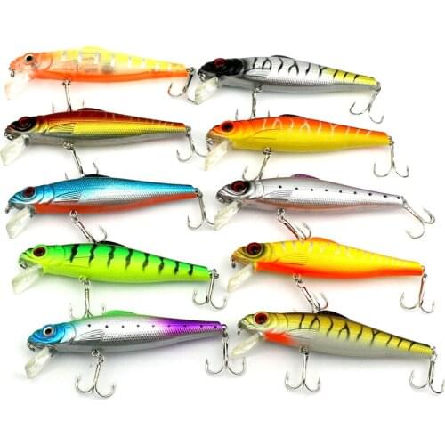 Big Sale 10pcs Heavy Minnow Artificial Fishing Lure Hard Plastic Swim Bait 3D Fish Eyes High Simulation Fake Bait 13cm 28.4g