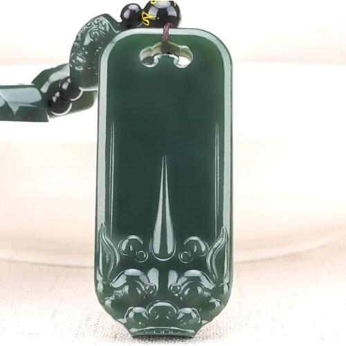 Certified Natural Hetian Nephrite Jade Carved Pixiu Brave Troops With Eighteen 18 Arhats Chain Pendant Necklace For Men Women