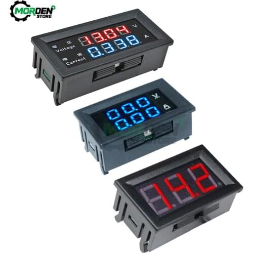 Mini Digital Voltmeter Ammeter DC 0-200V 10A Panel Amp Volt Voltage Current Meter Detector Tester Dual LED Display Gauge