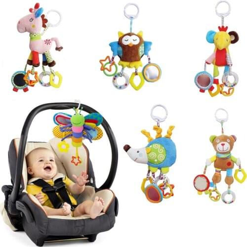 Baby Butterfly Stroller Rattles Infant Crib Mobile Plush Handbell Toddler Musical Doll Bed Hanging Toys with Teether WJ583