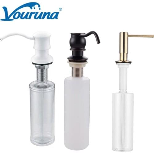 White/Brushed Golden Kitchen Sink Soap Dispenser Countertop Liquid Lotion Dish hand dispensers pump replacement ORB