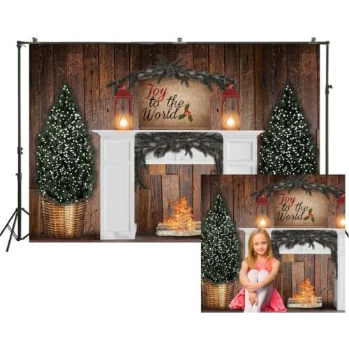 HUAYI Photography Backdrops Christmas Photo Background Christmas Trees Family Party Studio Photobooth Backdrop W-3421
