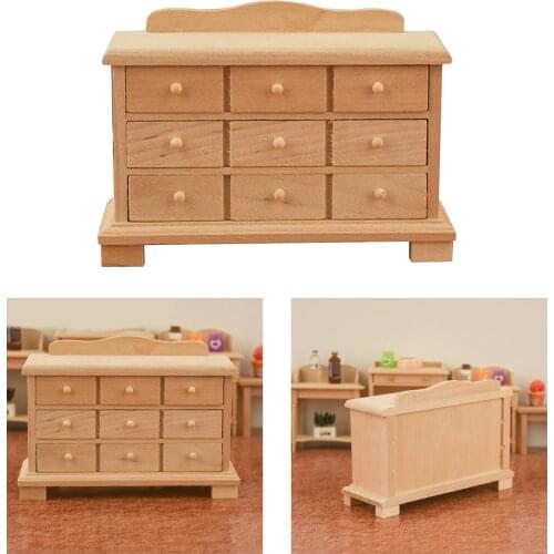 Miniature Dollhouse,Wood TV Cabinet with Drawer,1:12 Scale Furniture Display Showcase Decoration