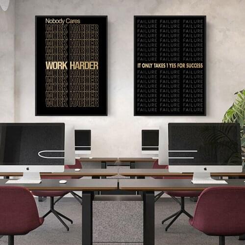 Motivational Quote Posters and Prints Canvas Paintings Modern Success Work Hard Encouraging Picture Home Decor Wall Pictures