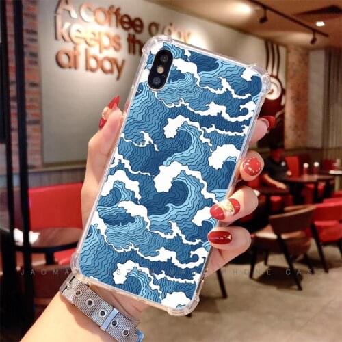 Jaomax Soft Silicone Shockproof Great Wave Ocean Kanagawa Phone Case For iPhone 11 Xs Max 7 8 6S Plus 5S SE Xr Japanese Sea Capa