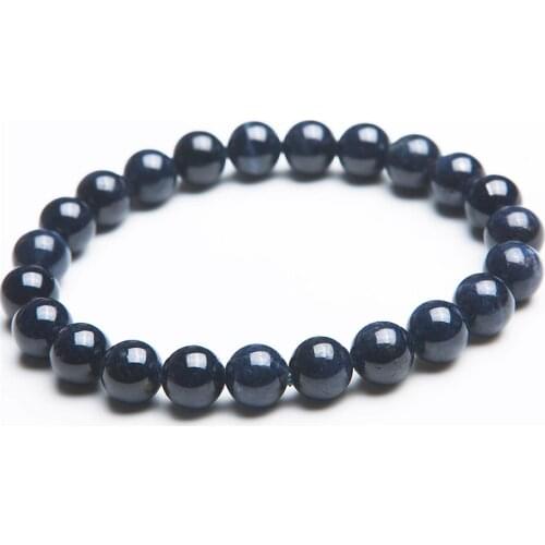 New Hot Sale Just One Strand 8mm Genuine Blue Gems Loose Round Bead Fashion Jewelry Natural Stone Charm Bracelets Women