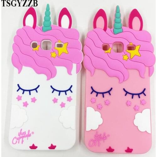 New Fashion 3D Cartoon Unicorn Case Silicon Soft Cover For Samsung Galaxy 2015 2016 2017 J1 J2 J3 J5 J7 On5 On7 Prime Case Cover