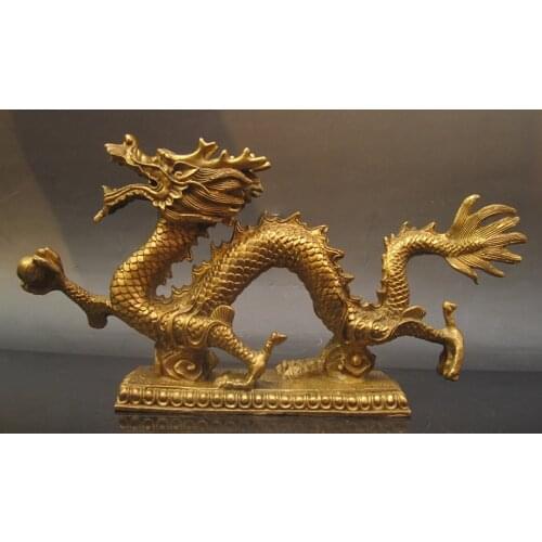 Wholesale factory crafts longer 21cm Pure copper dragon decoration Large copper dragon feng shui products decoration crafts