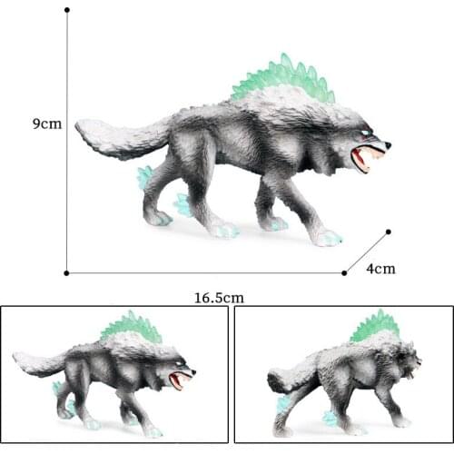 Original Wild Animals World Mon-ster magic knight Snow Wolf Model Action Figurines Miniature Collection Toy For Kids