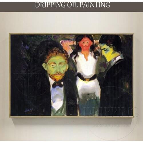 Excellent Artist Reproduce Abstract Modern Art Jealousy by Edward Munch Oil Painting High Quality Edward Munch Portrait Painting